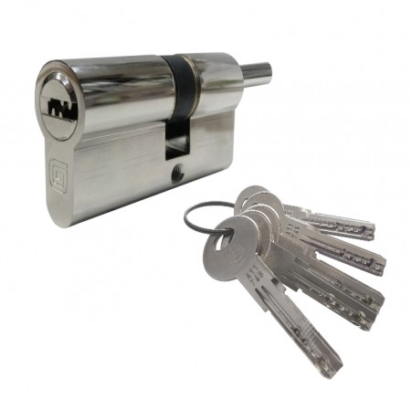 Цилиндр для замка ключ-шток Гардиан GB 112(56/56V) Ni 5кл. никель