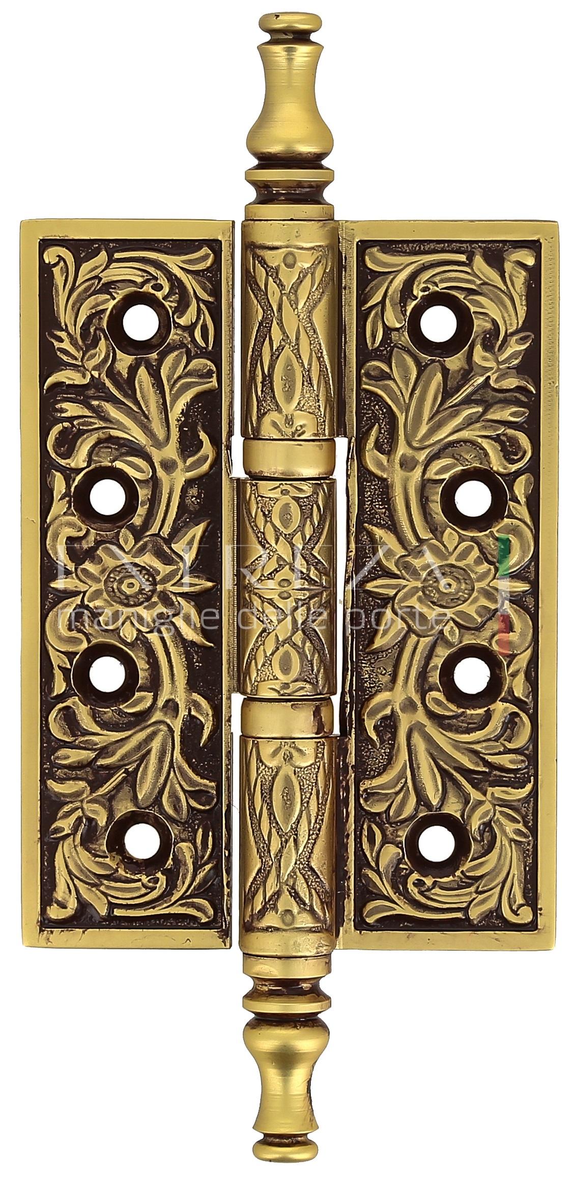 Петля дверная Extreza 6110 универсальная латунная 102x76x4 французское золото + коричневый F59