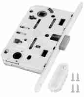 Замок дверной межкомнатный WC AGB (АГБ) B06102.50.91.567 белый магнитный с отв. пл. B02402.05.91 Замок дверной межкомнатный WC AGB (АГБ) B06102.50.91.567 белый магнитный с отв. пл. B02402.05.91