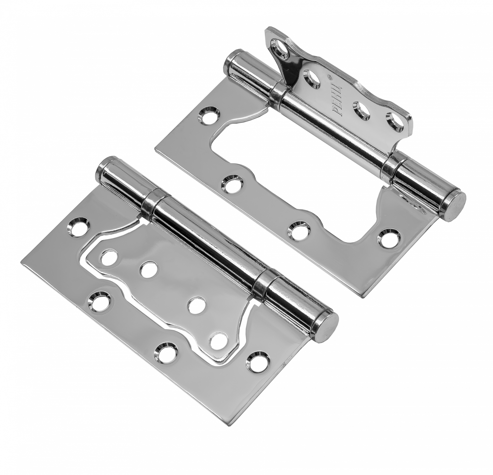 Петля стальная RENZ IN100-2BB FH CP безВР 100*75*2,5, 2 подшипника, б/колп., хром блестящий (без врезки)