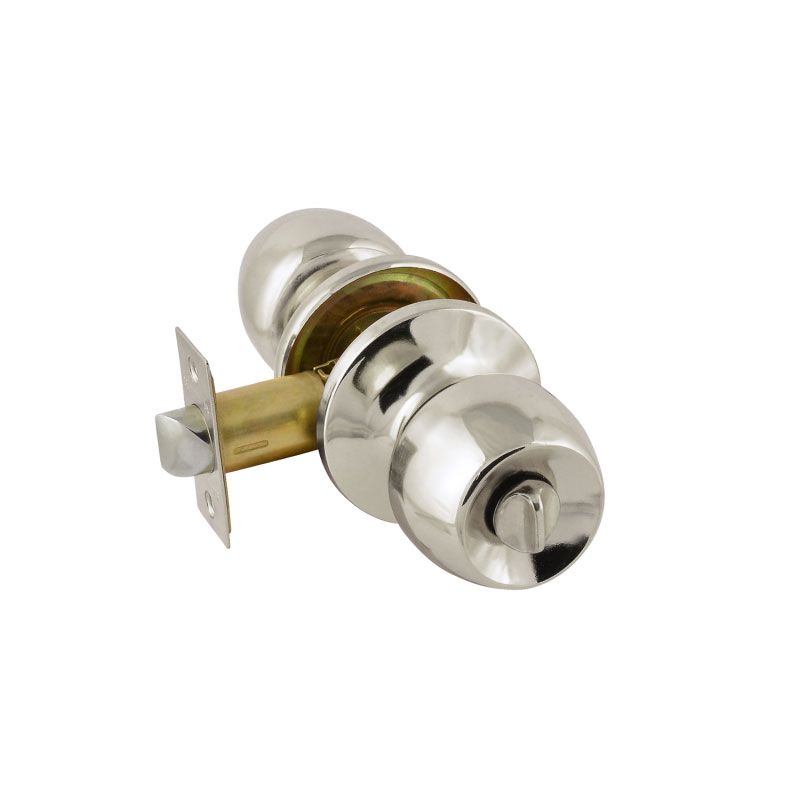 Ручка защелка (кноб) дверная круглая НОРА-М хром ЗР1-03 фикс