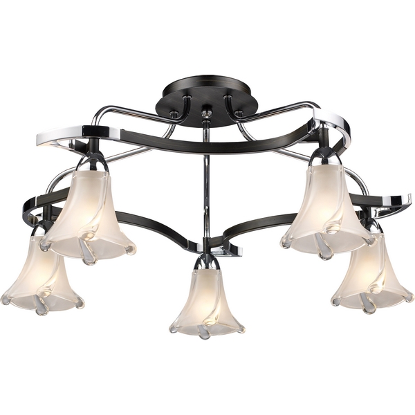 Потолочная люстра N-Light 470 470-05-13 chrome + dark wengue