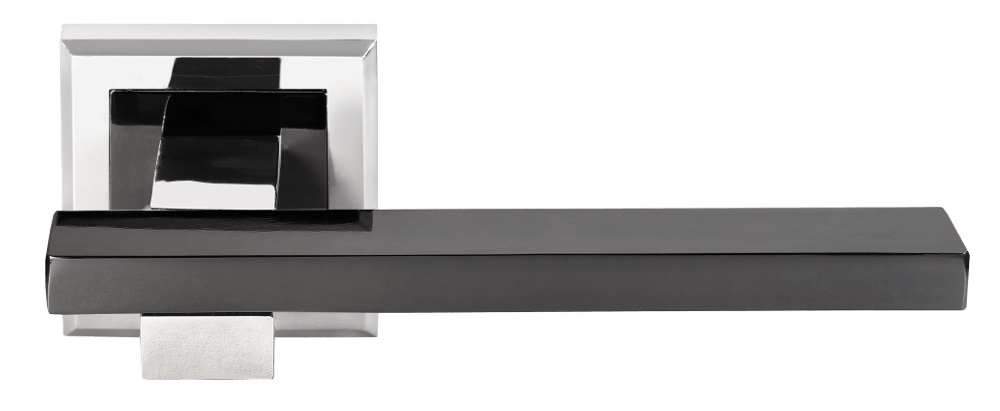 Ручка дверная межкомнатная Morelli MH-38 SN/BN-S белый никель/черный никель