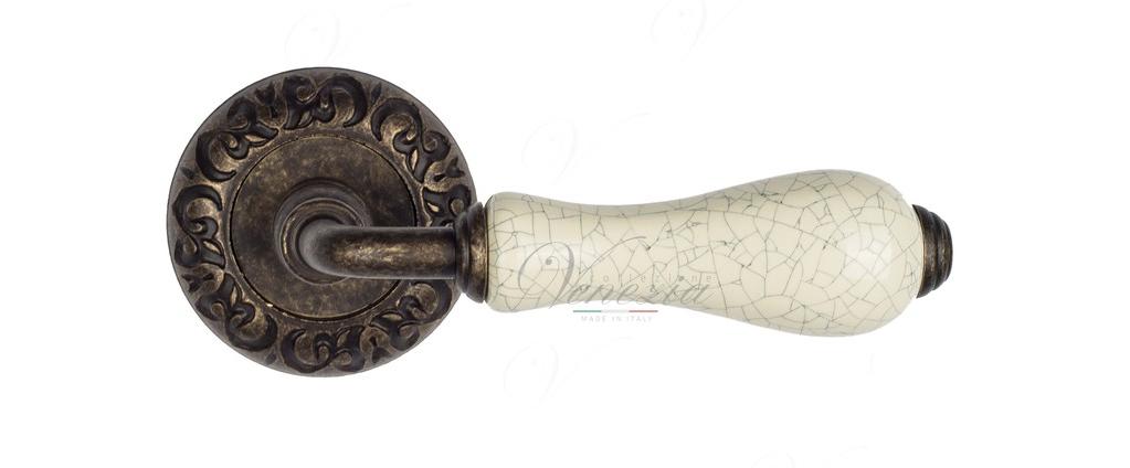 Ручка дверная межкомнатная Venezia Colosseo D4 Белая керамика+античная бронза