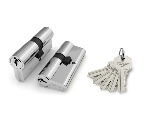 Цилиндровый механизм Fuaro 100 CA 80 mm (30+10+40) CP хром 5 кл.