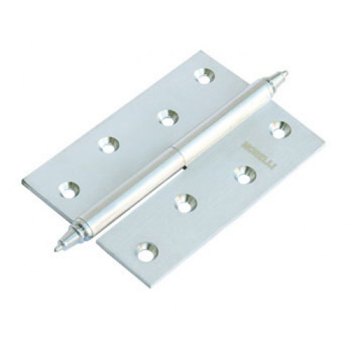 Петля дверная латунная с короной толщ 3 мм. левая Morelli MB 100X70X3 SC L C матовый хром