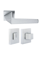 Комплект дверных ручек Morelli MH-55-S6 SSC с заверткой MH-WC-S6 SSC, цвет суперматовый хром