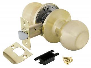 Ручка защелка (кноб) дверная круглая Punto 6072 SB-P без фик. мат. золото