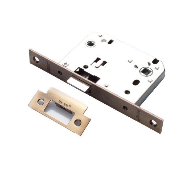 Замок дверной межкомнатный сантехнический RENZ INLB 2070 АС медь ант.