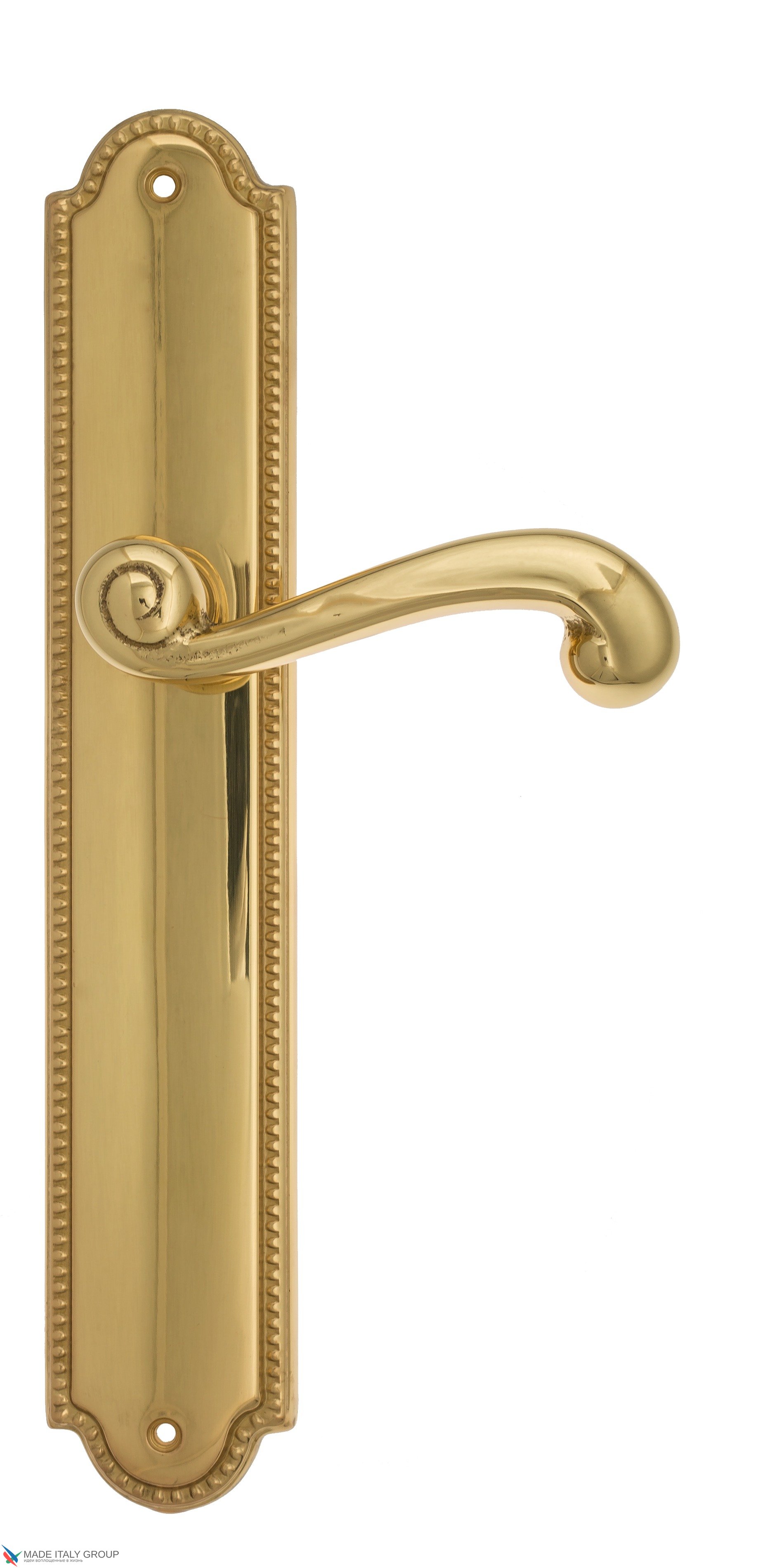 Дверная ручка Venezia "CARNEVALE" на планке PL98 полированная латунь