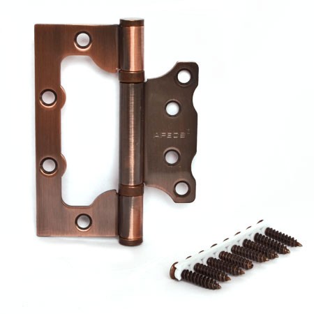 Петля стальная накладная дверная без врезки Apecs 100*75*2,5-B2-Steel-AC медь
