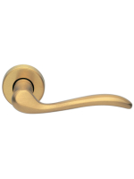 Ручка дверная Morelli Luxury TOSCANA R2 OSA раздельная на круглой розетке, цвет - матовое золото, латунь