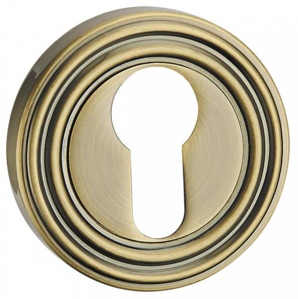 Накладка дверная с круглым основанием под цилиндр Punto ET ML ABG-6 зеленая бронза