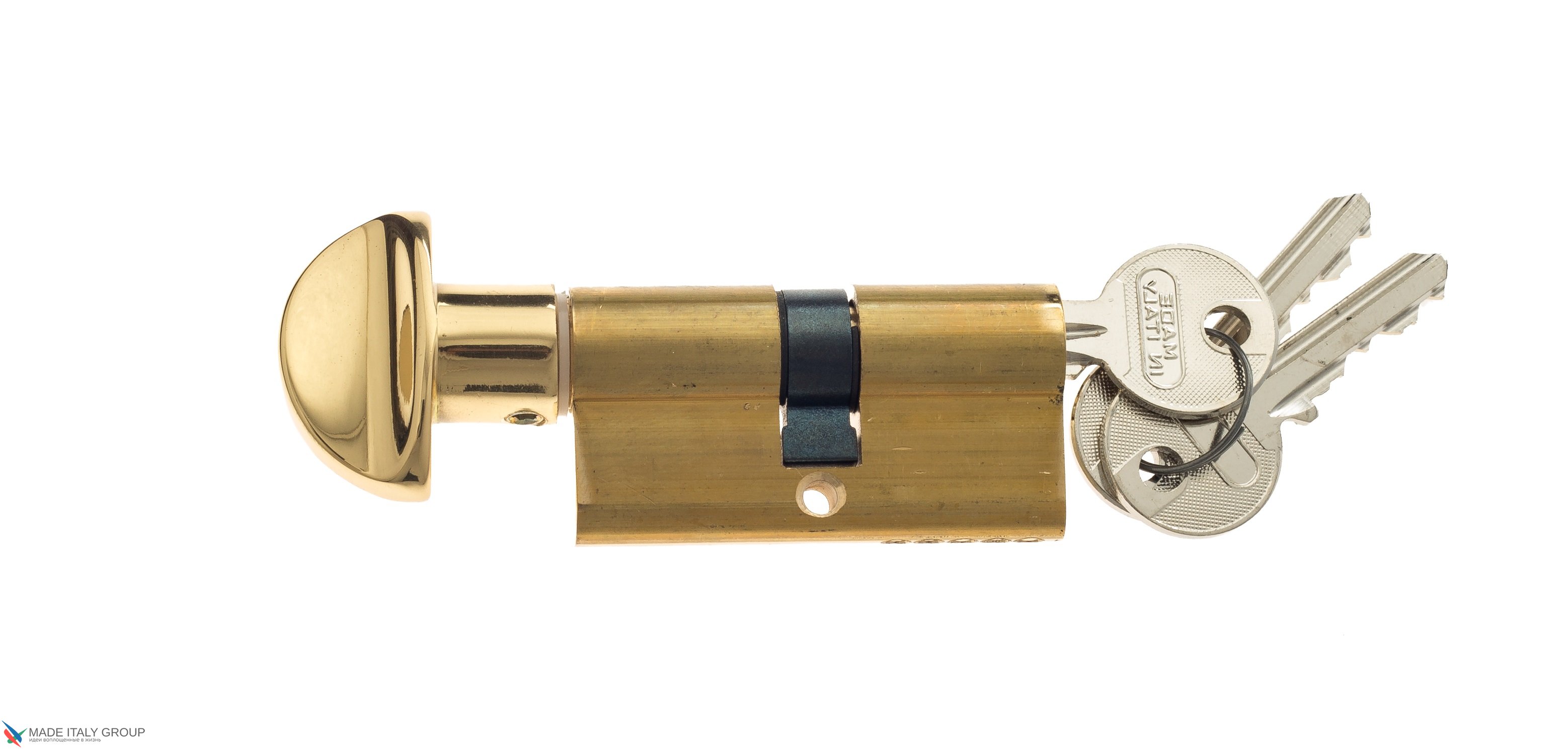Цилиндровый механизм вертушка-ключ Venezia 25/10/35 полированная латунь