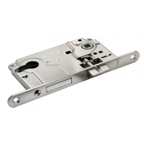 Замок дверной межкомнатный под цилиндр с ригелем Morelli L1885 SN никель