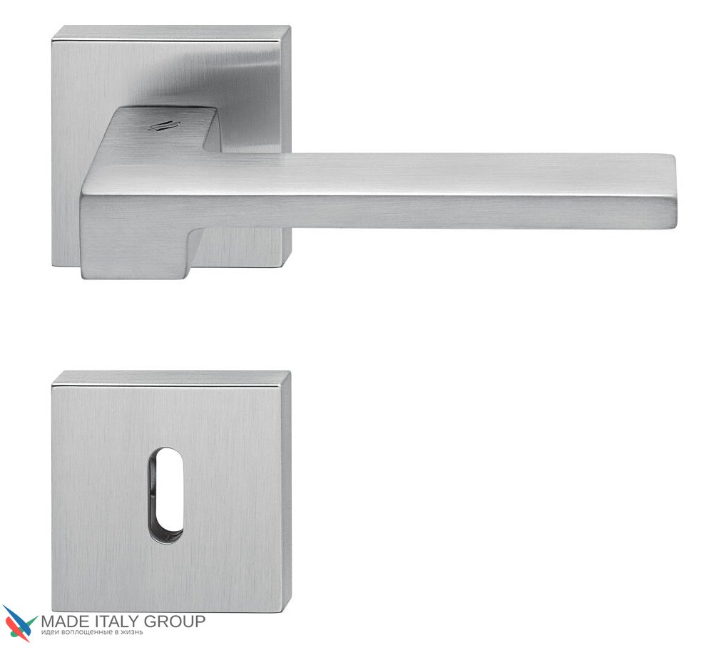 Дверная ручка на квадратном основании COLOMBO Zelda MM11R-CM матовый хром