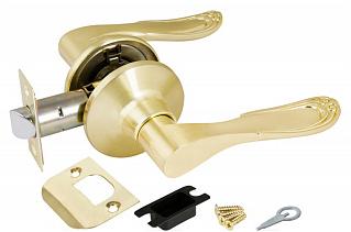 Ручка защелка (кноб) дверная нажимная Punto 6030 SB-P без фик. мат. золото