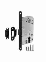 Замок межкомнатный под цилиндр Fuaro PLASTIC P85C-50 BL-24 черный