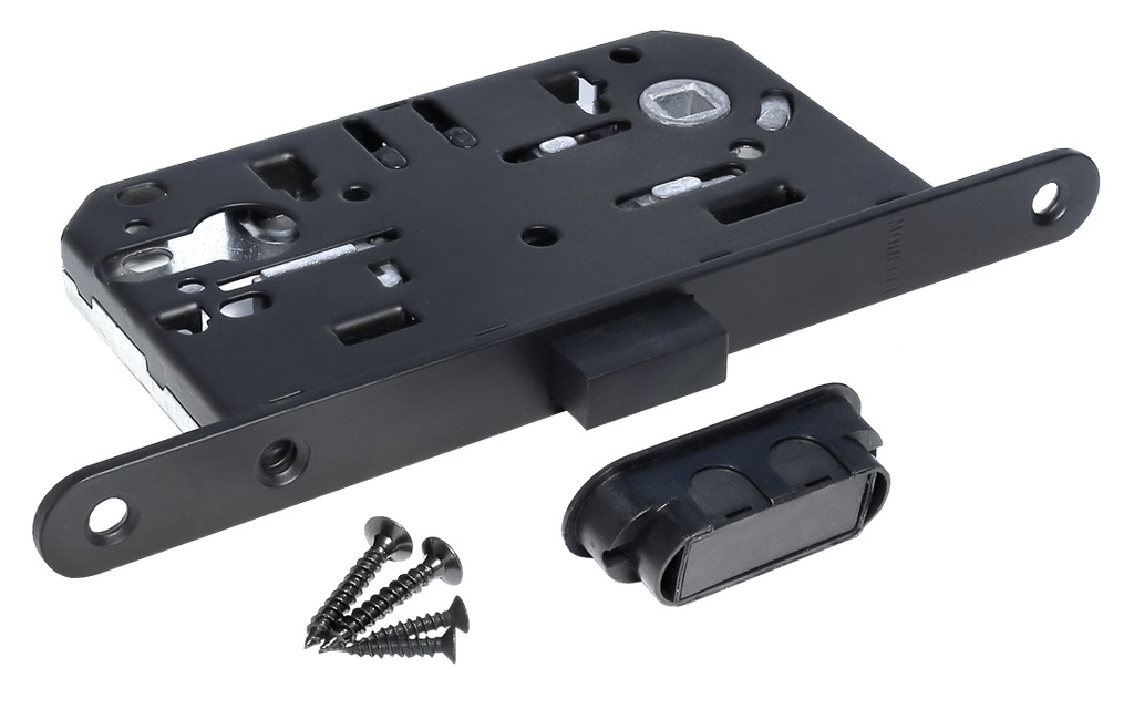 Замок дверной межкомнатный под цилиндр Morelli M1885 BL черный матовый магнитный