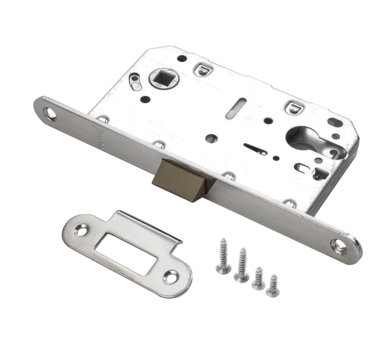 Замок под цилиндр RENZ INLB 85 PL SN никель матовый