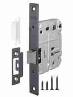 Замок межкомнатный дверной под фиксатор пластиковый Fuaro PLASTIC P72-50 GR графит