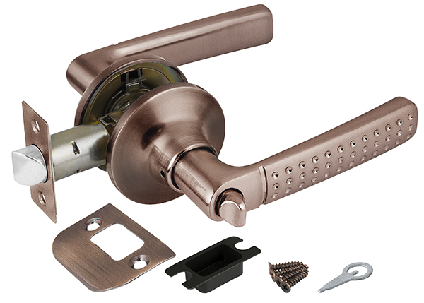 Ручка защелка (кноб) дверная нажимная с защелкой Punto 6026 AC-B (фик.) медь