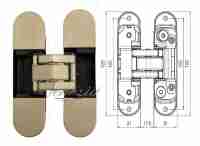 Петля дверная скрытой установки Krona Koblenz Kubica 8000 DXSX 60кг. золото