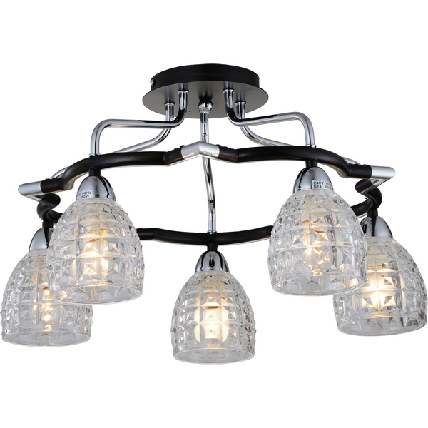 Люстра потолочная N-Light 412-05-63CDW chrome + dark wengue
