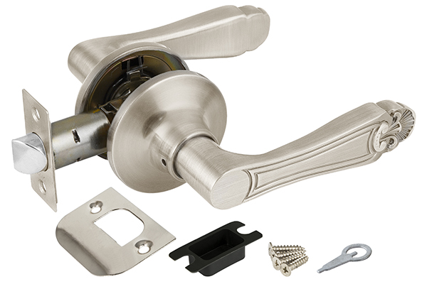 Ручка защелка (кноб) дверная нажимная с защелкой Punto 6037 SN-P (без фик.) мат. никель