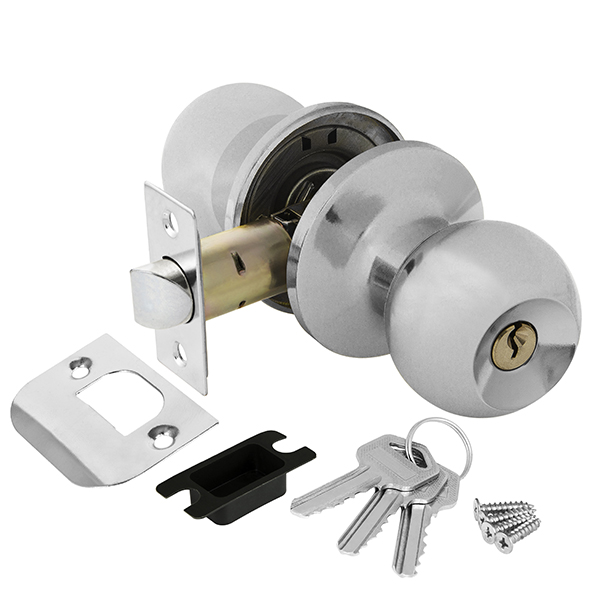 Ручка защелка (кноб) дверная круглая Ajax 6082 CP-E кл./фик. хром