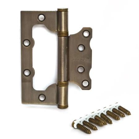 Петля стальная накладная дверная без врезки Apecs 100*75*2,5-B2-Steel-AB бронза