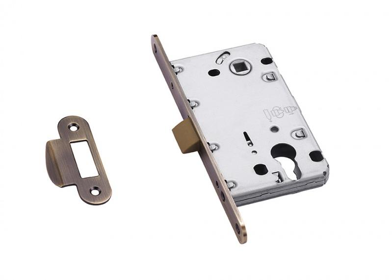 Замок дверной межкомнатный под цилиндр ARCHIE LP 5112CL AB/ACF Ант. бронза с пласт.яз.