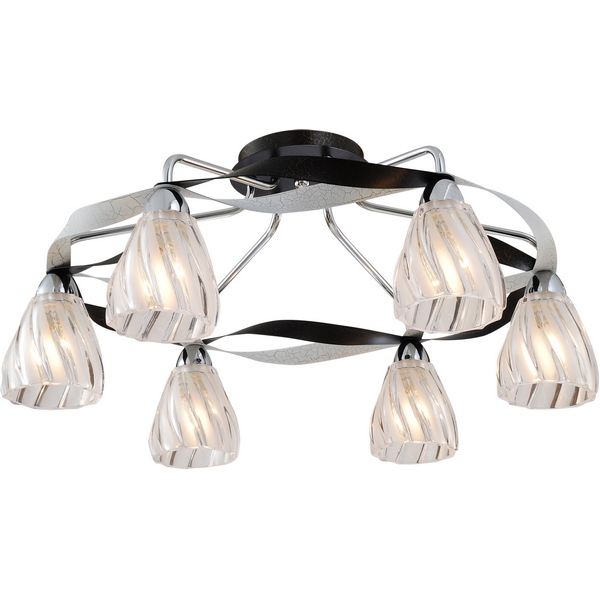 Люстра потолочная N-Light 405-06-63CWB chrome + white crack + black crack