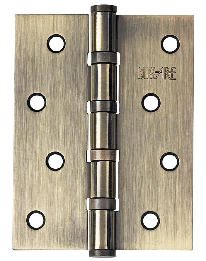 Петля дверная универсальная стальная Bussare B020-C 100X75X2.5-4BB-1AB античная бронза