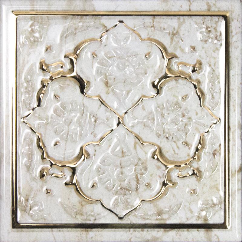 Плитка керамическая Monopole Petra Dec Armonia Petra Brillo Bisel Gold, C декор 15х15