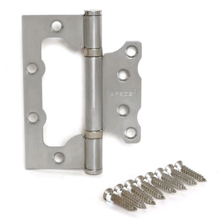 Петля стальная накладная дверная без врезки Apecs 100*75*2,5-B2-Steel-NIS-Blister матовый никель