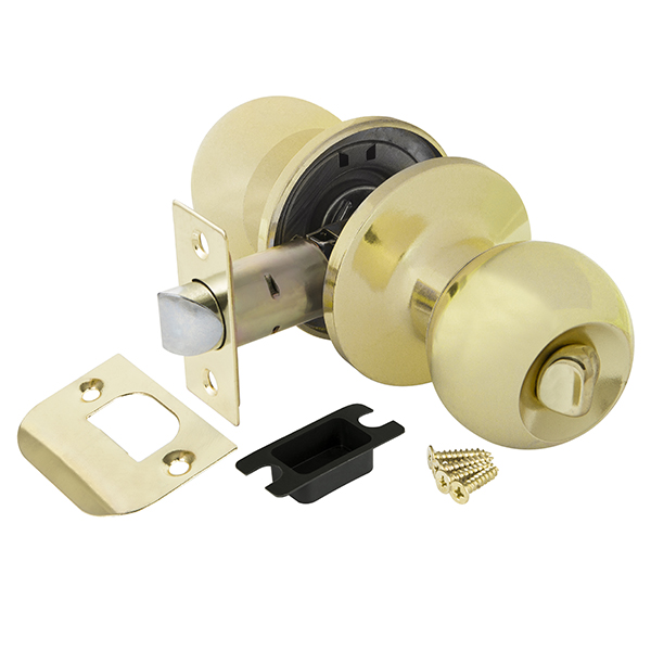 Ручка защелка (кноб) дверная круглая Ajax 6082 PB-B фик. золото