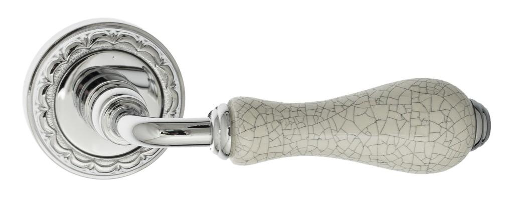 Ручка дверная межкомнатная Venezia Colosseo D2 Белая керамика+полированный хром