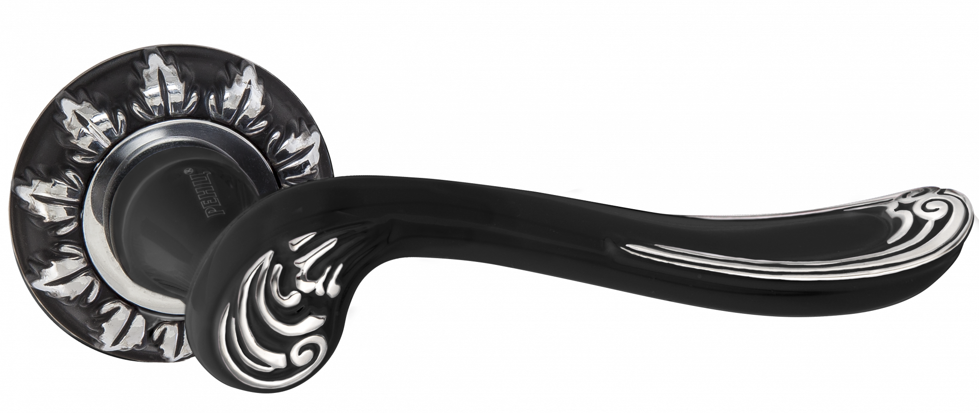 Ручки дверные RENZ INDH 61-10 B/CP Глория черный/хром блестящий