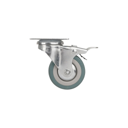 Опора Ajax (Аякс) колесная со стопором и площадкой WL/B-60R/50 kg (brake) резина