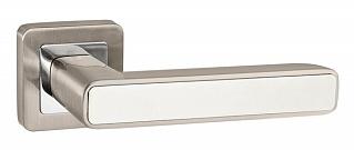 Ручка дверная межкомнатная Punto Mars QR SN/WH-19 матовый никель/белый