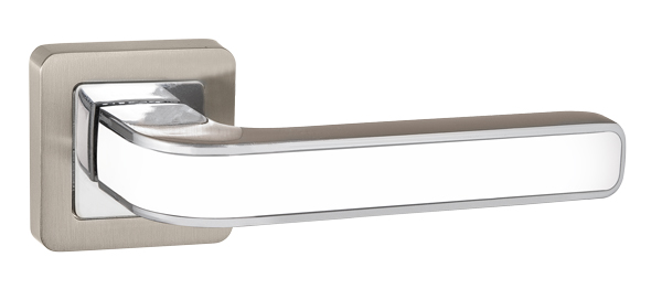 Ручки дверные межкомнатные Punto NOVA QR SN/WH-19 мат.никель/белый