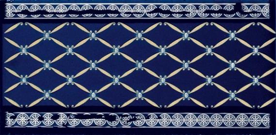 Плитка керамическая Almera Ceramica Noblesse Cenefa Delis Cobalto Silver бордюр 10х20