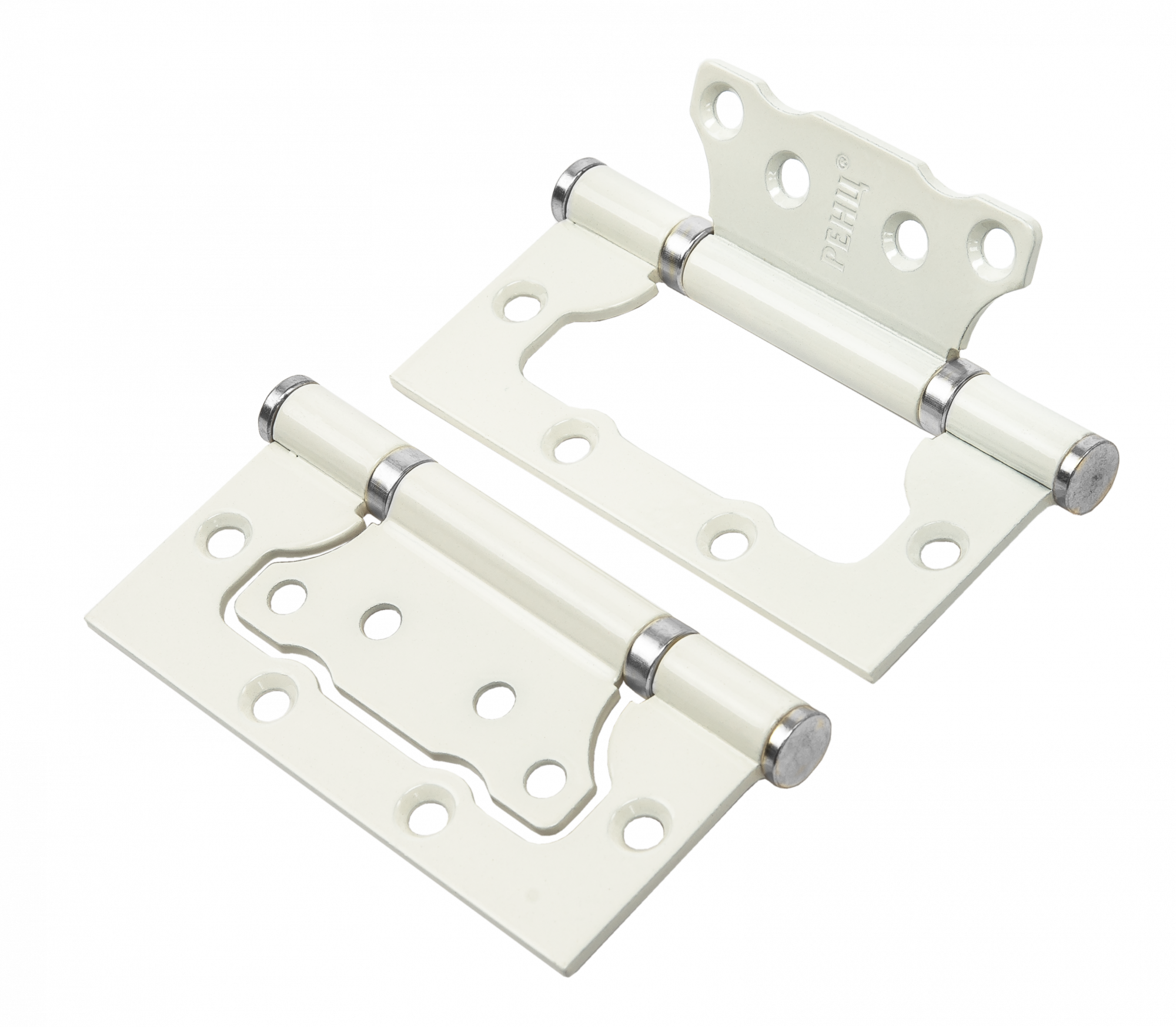 Петля стальная RENZ IN100-2BBFH W/CPбезВР 100*75*2,5, 2 подшипника, б/колп., белый/хром блестящий (без врезки)