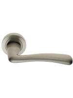 Ручка дверная Morelli Luxury COCKATOO R2 NIS раздельная на круглой розетке, цвет матовый никель, латунь