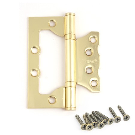 Петля стальная накладная дверная без врезки Avers 100*75*2,5-B2-GM матовое золото