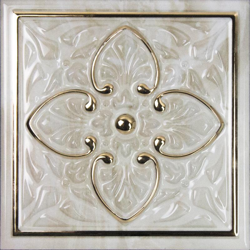 Плитка керамическая Monopole Petra Dec Armonia Petra Brillo Bisel Gold, A декор 15х15