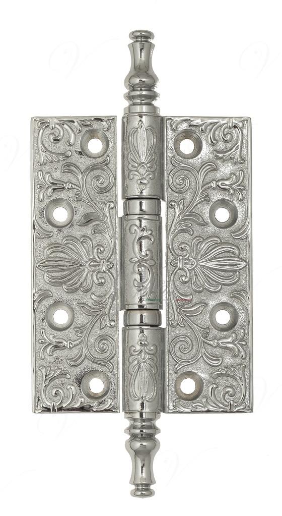 Петля дверная универсальная латунная с узором Venezia CRS011 102*76*3 полированный хром