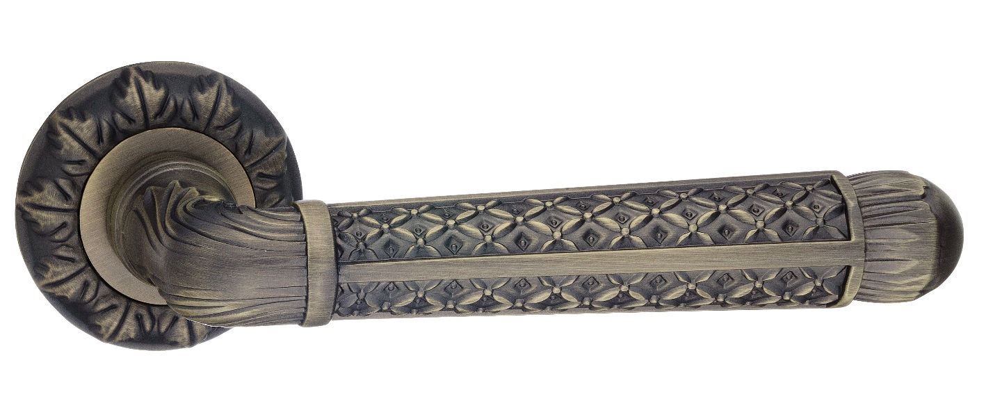 Ручка дверная Classic RENZ INDH 63-10 MAB "Альбино", бронза ант.мат,декорат.розетка