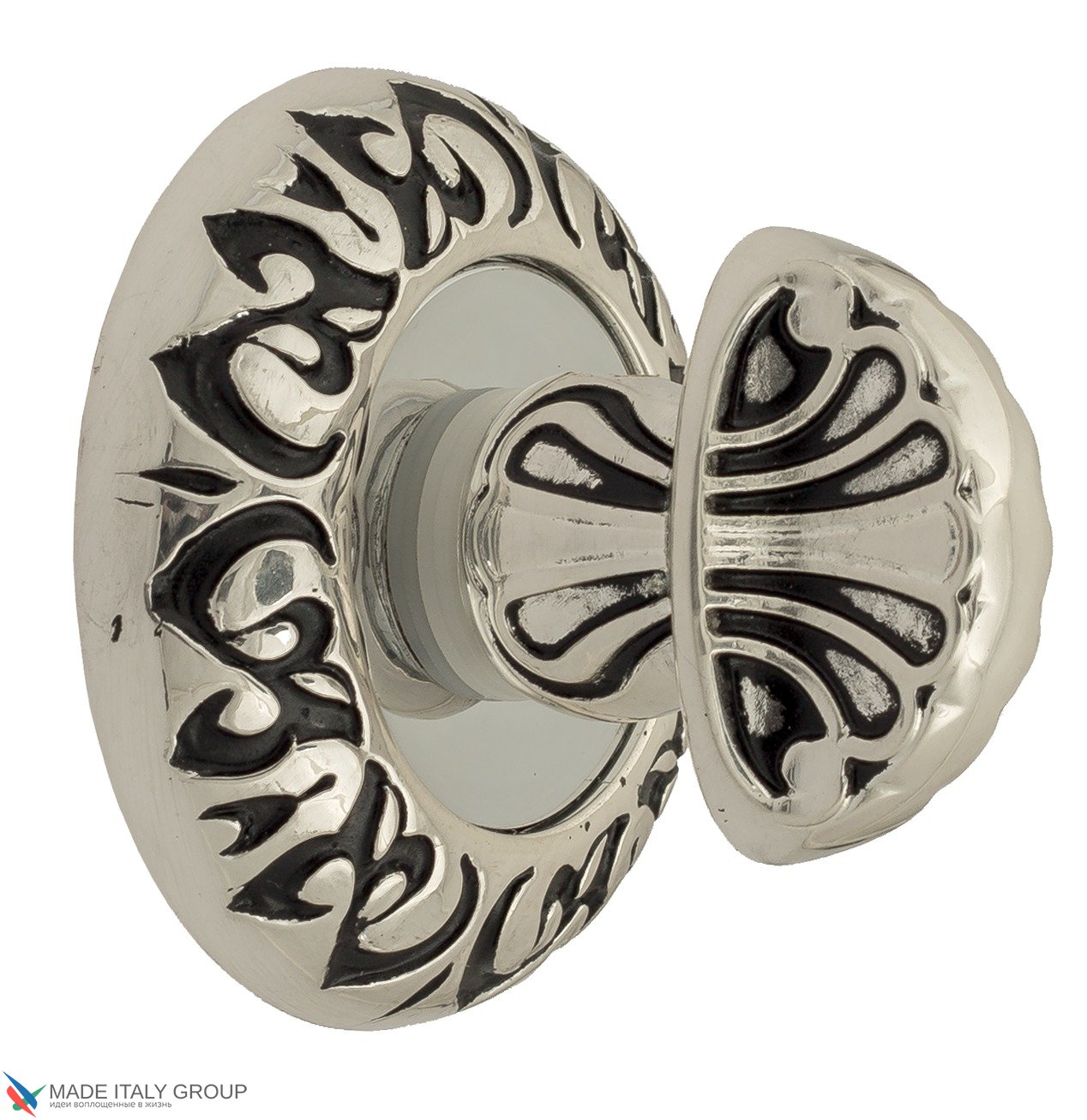 Фиксатор поворотный Venezia WC-4 D4 натуральное серебро + черный